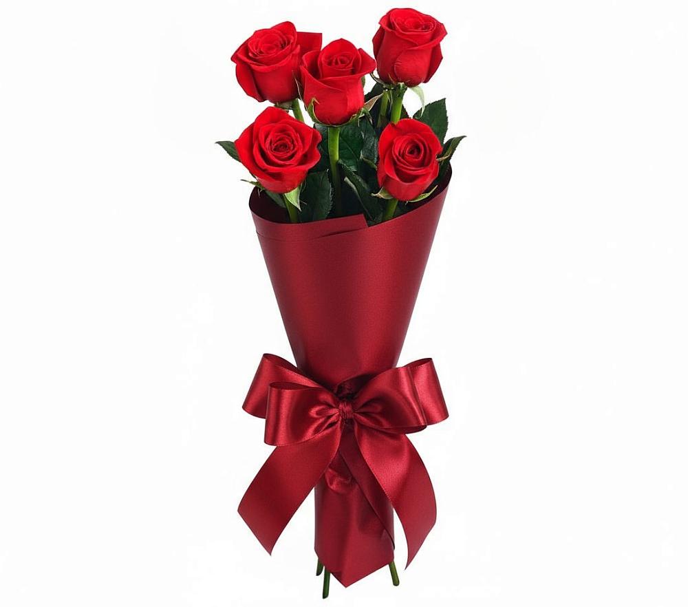 Букет 5 Красных роз Эдлесс Лав в Камышлове Свердловская область