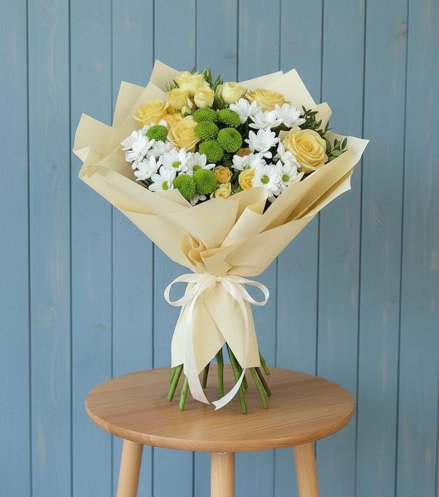 Букет цветов из: Хризантемы и Розы в Камышлове Свердловская область