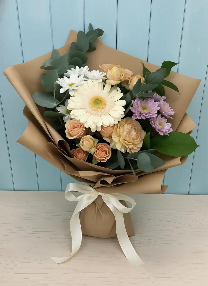 Букет цветов из: Герберы и Хризантемы в Камышлове Свердловская область