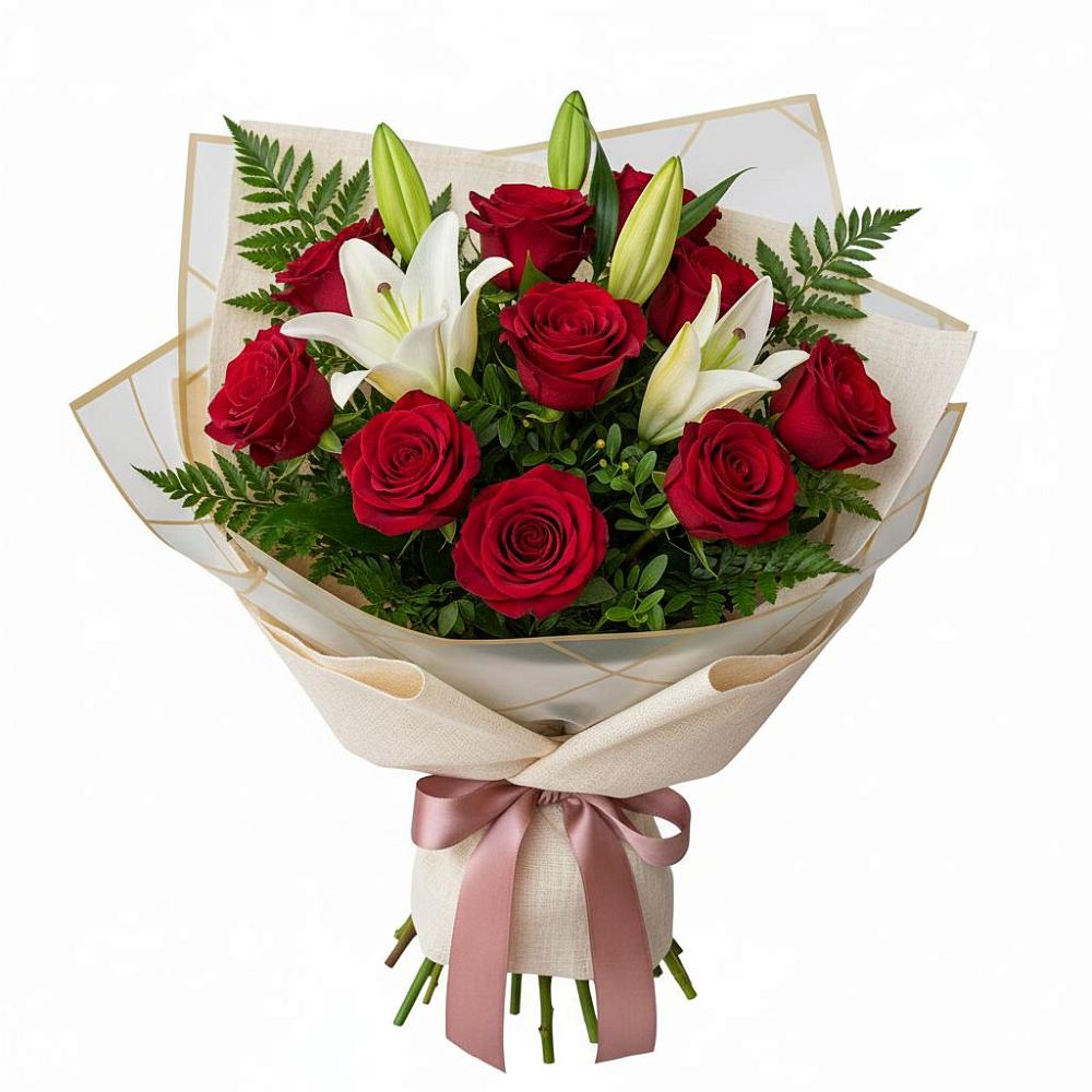 Букет цветов из: Лилии и Розы в Камышлове Свердловская область