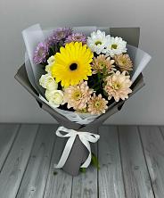 Букет цветов из:  Розы, Герберы и Хризантемы в Камышлове Свердловская область