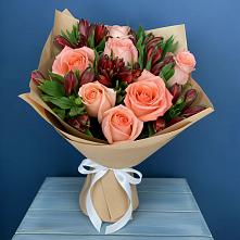 Букет цветов из:  Розы и Альстромерии в Камышлове Свердловская область