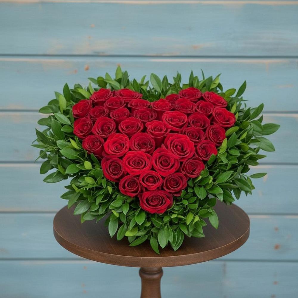 Цветочная композиция из Розы в виде сердца в Камышлове Свердловская область