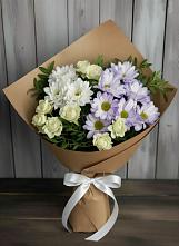 Букет цветов из:  Хризантемы и Розы в Камышлове Свердловская область