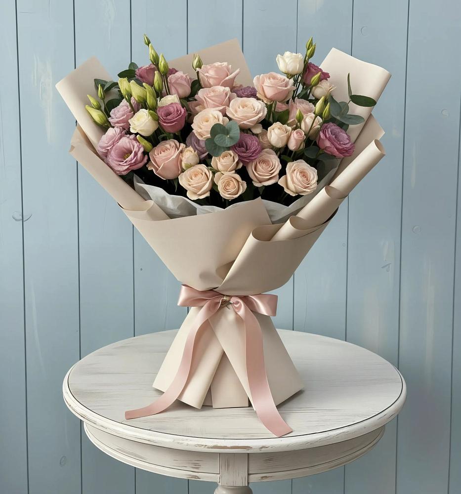 Букет цветов из: Розы и Лизиантусы в Камышлове Свердловская область