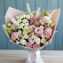 Букет цветов из:  Альстромерии и Розы в Камышлове Свердловская область